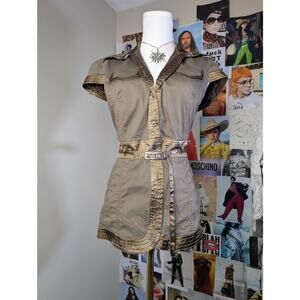 Y2k Euro Military Top